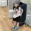 Bé Gái Áo Vest Bộ Mùa Hè Mới In Hoạt Hình Áo Sơ Mi Có Ve Áo Top Cho Bé Dáng Rộng Năm Thứ Năm Quầ