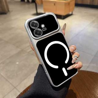 Ốp Lưng Cho OPPO A3 4G A3 5G A3X 4G A3X 5G Màu Cao Cấp Mới Mẫu Lưng Silicon Mờ Cửa Sổ Lớn Vỏ Điện Thoại Thẩm Mỹ Vòng Hút Từ Tính Thiết Kế Mới