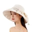 Mũ Cotton vành rộng chống nắng cho nữ có các tính năng có thể gập lại và điều chỉnh