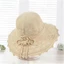 Mũ chống nắng nhẹ có thể gập lại dành cho nữ có vành rộng và thiết kế sọc để giải trí mùa hè