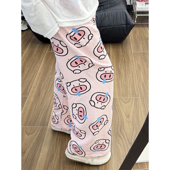Powerpuff Girls Pyjama Quần Nữ Mùa Hè Bong Bóng Nhăn Rời Đi Bộ Áo Khoác Ngoài Hoạt Hình Dễ Thươn