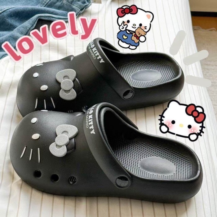 Hoạt Hình Dễ Thương Mèo Kt Bao Đầu Croc Giày Nữ Nhà Mặc Ngoài Trời Thoáng Khí, Thoải Mái Và Đ