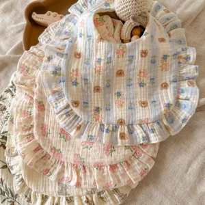 Mùa hè thoáng khí cho bé nước bọt khăn cotton nguyên chất gạc 4 lớp mỏng mềm mại cho bé yếm r