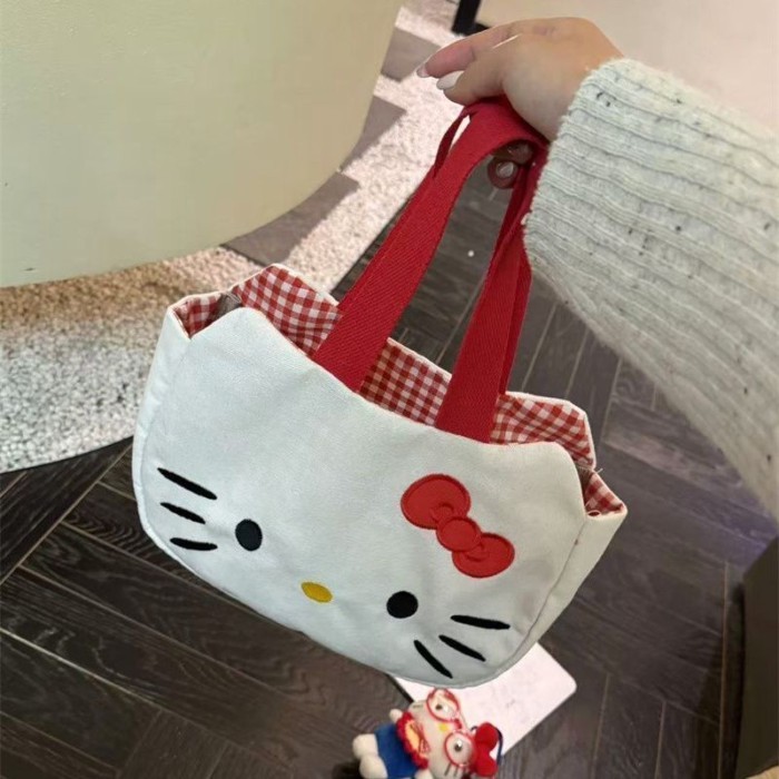 Mới Kitty Dễ Thương Túi Đựng Hoạt Hình Đi Làm Túi Túi Xách Nữ Túi Xách Công Suất Lớn