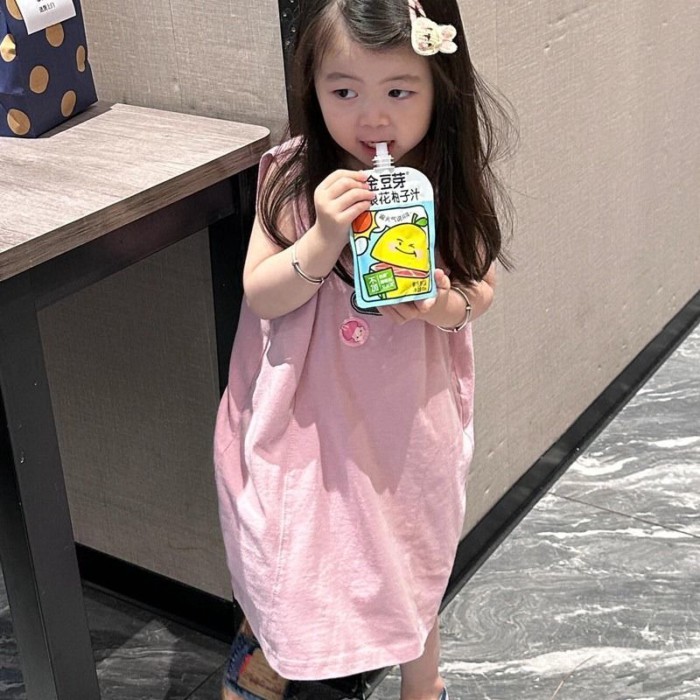 Summer Super Cute, Western And Sweet Style Children's Embroidered Tank Top Girl's Dress Baby