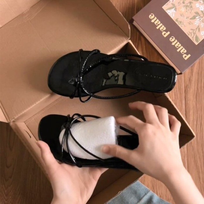Dép xỏ ngón mũi nhọn kiểu Pháp dành cho nữ, dép xỏ ngón đi biển mỏng quai xinh xắn và đa năng thích