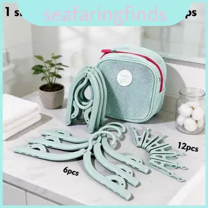 Móc treo quần áo gấp tiết kiệm không gian có túi lưu trữ và kẹp để tổ chức du lịch và phòng ngủ