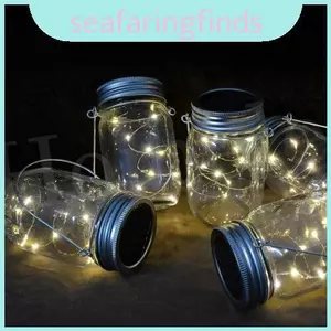 Toptier Chất Liệu Led Fairy Light Năng Lượng Mặt Trời Mason Jar Nắp Ánh Sáng Thay Đổi Màu Sắc Cho Sân Vườn Và Trang Trí Phòng