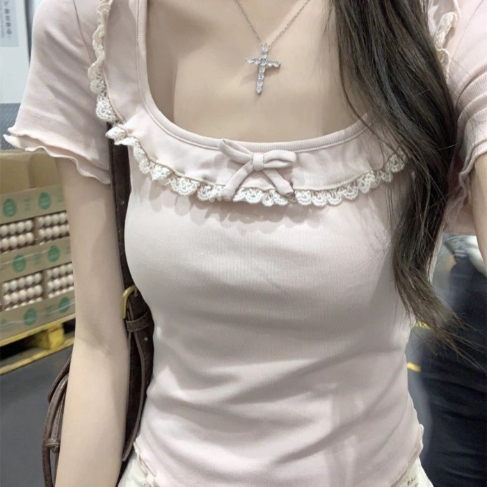 mối nối ngọt ngào và cay nồng phong cách mùa hè Phong cách Hàn Quốc thuần khiết khao khát cổ vuô
