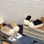 Dép nửa ngón chân bằng vải Velcro đế dày đế dày dành cho nữ, giày lười mũi rộng thông thường