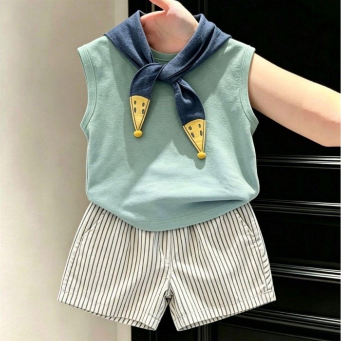 Bộ quần áo trẻ em phong cách Hàn Quốc Bộ đồ mùa hè bé trai Quần áo trẻ em thời trang trẻ em quần