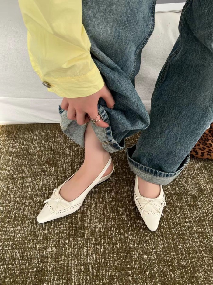 Phong cách đất hoang mùa hè đơn giản và đa năng một chân rỗng mũi tròn dày gót nêm gót nhọn Dép mũi
