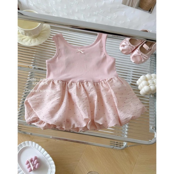 Summer New Style Hey Sweetheart Bud Skirt Girls Polka Dot Vest Skirt Foreign Style Baby Girl