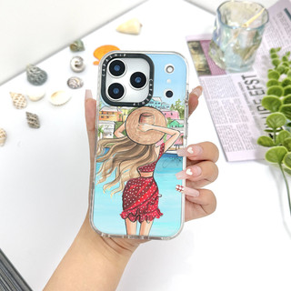 Giải Trí Kỳ Nghỉ Cô Gái Minh Họa Ốp Lưng Tương Thích Cho IPhone 11 12 13 14 15 16 17 Pro Max 12Mini Cover X XR XS Max Silicone Mềm Trong Suốt Cản SE 2022 6 7 8Plus Vỏ Chống Sốc