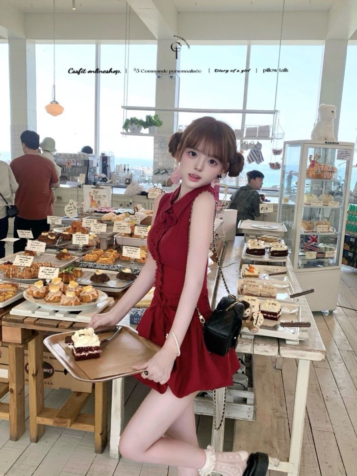 Pure Desire Sleeveless Flower Dress Women Summer New Design Korean Style Sweet Waist Slimming