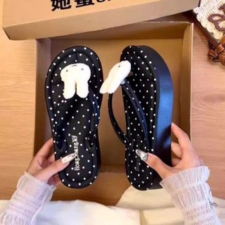 Playful, Cute, Energetic And Age-reducing Girls Heart Bunny Plywood Slippers For Womens Summer