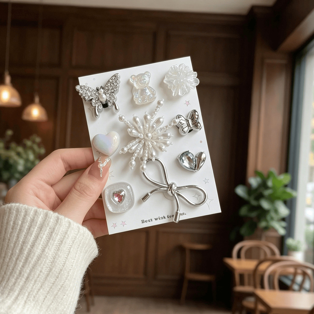 Handmade Ngọc Trai Pháo Hoa Giày Hoa Thạch Lỗ Giày Tất Cả Trận Đấu Hoa Giày Khóa