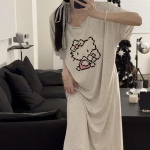 Pajamas With Breast Pads For Women Summer Short-sleeved Long Modal Cool And Cute New Home Wear P