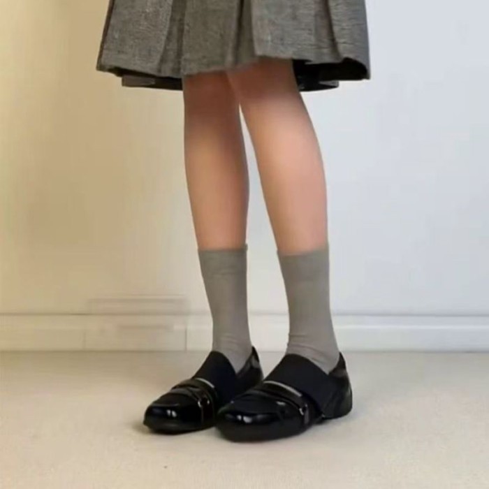 Velcro Mary Jane Giày Nữ Giày Da Nhỏ Mới Thông Thường Huấn Luyện Đạo Đức Giày Thể Thao Đế Mềm Gi