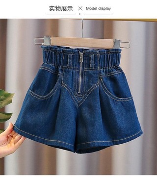 Váy denim mùa hè cho bé gái, quần đùi dạo phố cho trẻ em cỡ vừa và lớn, quần khoác ngoài đa năng ch