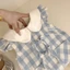 Bé Gái Pháp Đầm Trẻ Em Mùa Hè Xanh Dương Kẻ Sọc Phong Cách Phương Tây Áo Tank Top Bé Gái Ngọt