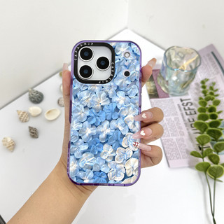 Ốp lưng sơn dầu hoa màu xanh tốt nghiệp Tương thích cho IPhone 11 12 13 14 15 16 17 Pro Max 12Mini Cover X XR XS Max Silicone Mềm trong suốt Ốp lưng SE 2022 6 7 8Plus Vỏ chống sốc