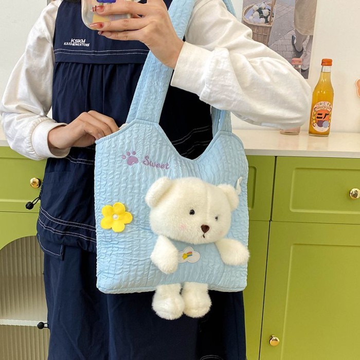New Ins Cute Plush Doll Bear Plush Toy Shoulder Handbag Winter Versatile Gift For Girls Cute