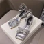 Thời Trang Ren Nơ Trong Suốt Cổ Giày Sandal Nữ Thoải Mái Gót Dày Mùa Hè Dây Đeo Giữa Gót Giày Nữ