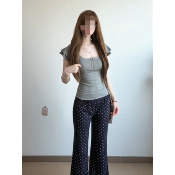 Áo thun ngắn tay màu xám dành cho nữ mùa hè mới phong cách ham muốn thuần khiết hot girl thiết k