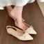 Dép sandal mũi nhọn phong cách cổ tích Pháp dành cho nữ với váy, gót nhọn và giày không gây m