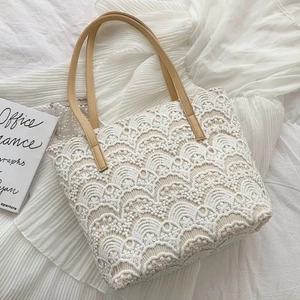 Mới Di Động Cổ Tích Ren Thời Trang Túi Xô Đeo Vai Đơn Retro Công Suất Lớn Túi Tote Túi Đi Biể