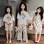 trẻ em mùa hè băng mỏng Bộ đồ ngủ lụa phong cách hoạt hình, quần ngắn tay phù hợp với bé gái quầ