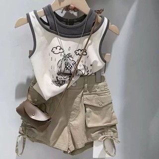 Áo khoác cotton mùa hè cho bé gái, áo thun không tay sành điệu cho bé gái, áo dây cho bé gái và trẻ