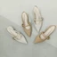 Sandal nữ mùa hè mới, da mềm đa năng, gót dày, đế mềm, khí chất, giày mũi nhọn mũi nông phong