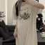 Pajamas With Breast Pads For Women Summer Short-sleeved Long Modal Cool And Cute New Home Wear P