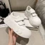 Giày trắng, đế dày, tăng Velcro, giày nữ thông thường, giày thể thao mũi to đa năng, giày đi