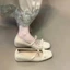 Giày Ballet Mũi Vuông Tăng Nơ Giày Nữ Nhẹ Nhàng Pháp Mary Jane Giày Bơm Pháp