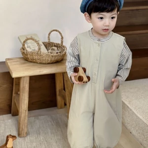 Áo liền quần trẻ em Bé trai Nhật Bản Xuân Thu Xuân Áo khoác ngoài Quần áo trẻ em Phong cách p