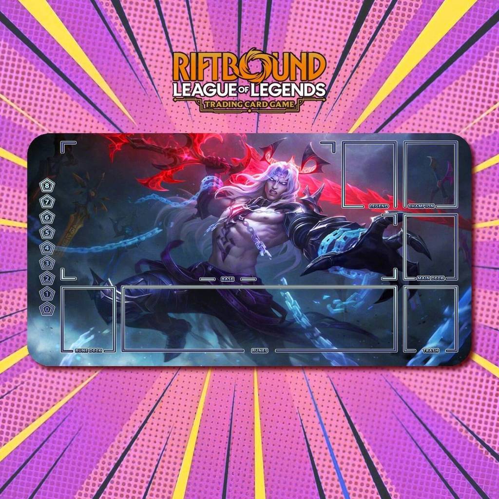 Playmat Viego Riftbound LOL TCG Stitched Edges Trading Card Gaming Pad 350x600x2mm