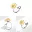 Nhẫn hướng dương có thể điều chỉnh hoa cúc nhỏ với chất liệu đồng dành cho người đam mê trang sức thời trang