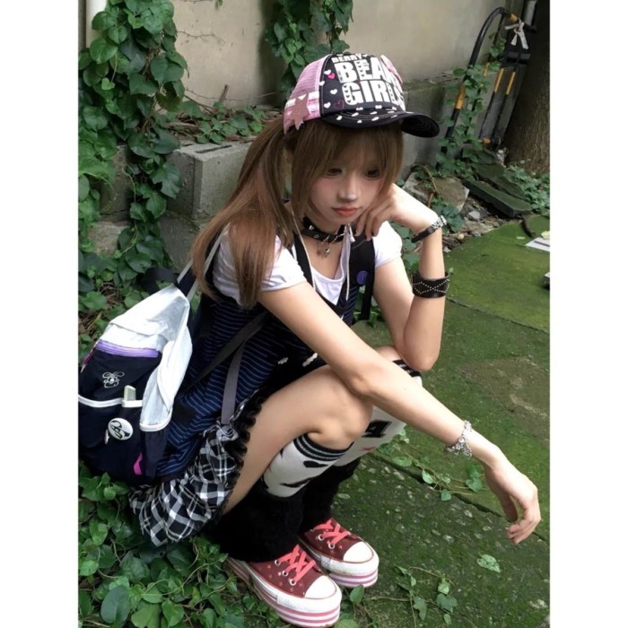 hot girl đầu thiên niên kỷ cổ đại sọc xanh đậm không tay graffiti mùa hè vest ngọt ngào và ca