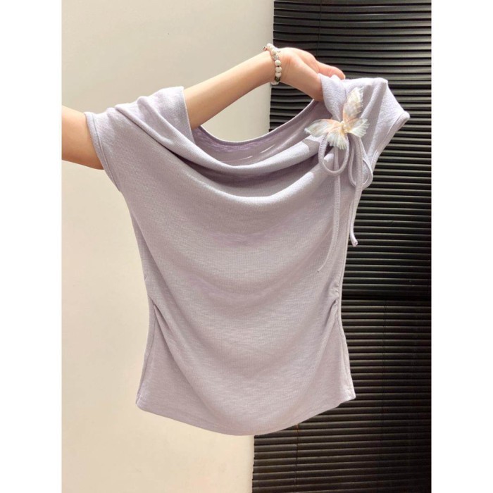 điệu nhảy hiện đại bướm hàng đầu cổ tích cổ ngắn tay tập nhảy quần áo mùa hè mới khiêu vũ cổ điể