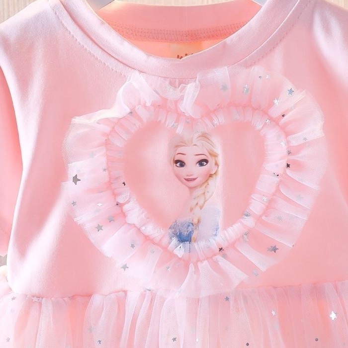 Đầm Công Chúa Elsa Nữ Tay Ngắn Mùa Hè Nữ Mới Frozen Elsa Disney Trẻ Em Sinh Nhật Cao Cấp Đầm