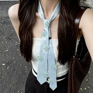 Cà vạt dài ngôi sao ngọt ngào và mát mẻ theo phong cách Millennial dành cho nữ, cá tính đa năng,
