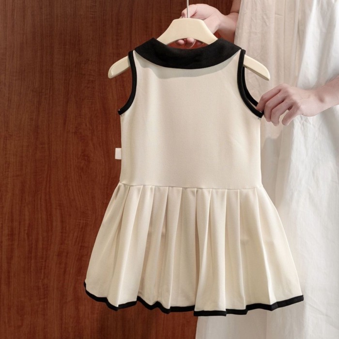 Girls Fashionable Casual Dress Summer New Korean Style Cute Baby Girl College Style Princess