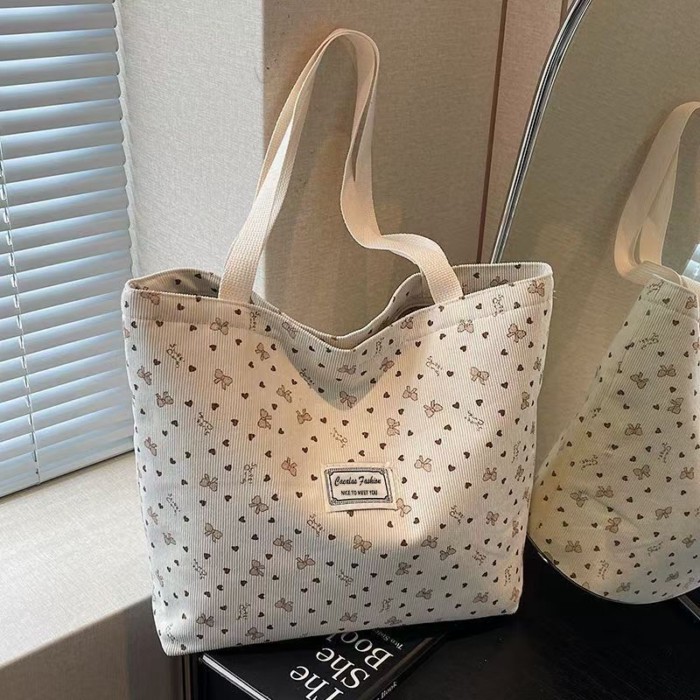 Túi tote đi làm một vai Hàn Quốc dành cho nữ học sinh cấp 2, cấp 3 Túi vải canvas phổ thông du