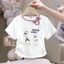 Áo cổ tròn mới cho bé gái Ice Silk Tay ngắn nơ trẻ em Áo thời trang dành cho trẻ nhỏ và vừa