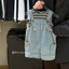 Bộ món quần đùi denim có dây đeo thời trang dành cho bé trai và bé gái bộ đồ hai mảnh thời tra