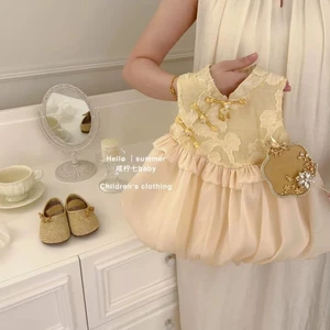 Váy mùa hè cho bé gái Váy mới kiểu Trung Quốc cho bé một tuổi