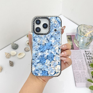 Ốp lưng sơn dầu hoa màu xanh tốt nghiệp Tương thích cho IPhone 11 12 13 14 15 16 17 Pro Max 12Mini Cover X XR XS Max Silicone Mềm trong suốt Ốp lưng SE 2022 6 7 8Plus Vỏ chống sốc